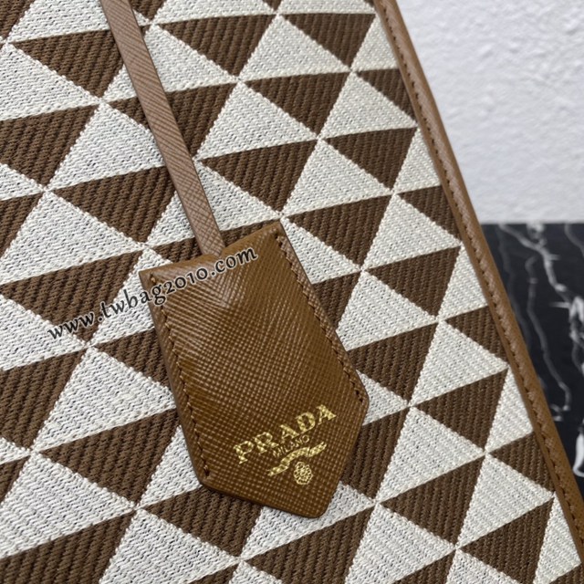 Prada專櫃新款刺繡織物包購物袋 1BA356 普拉達大號無長肩帶手提刺繡托特包 csp1148